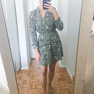 H&M Snakeskin Black and White Satin Aline Dress